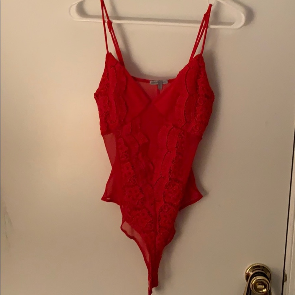 Mesh and lace body suit